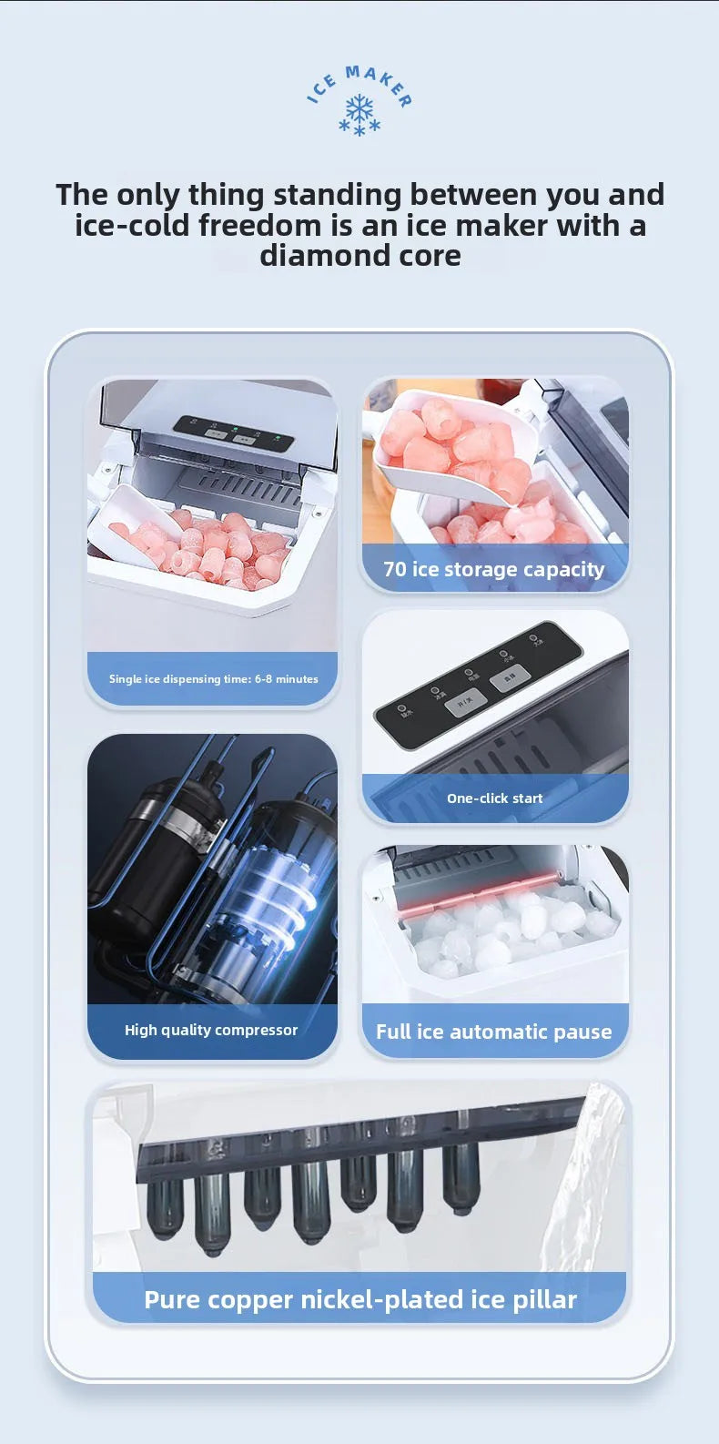 1.3L portable Small ice maker