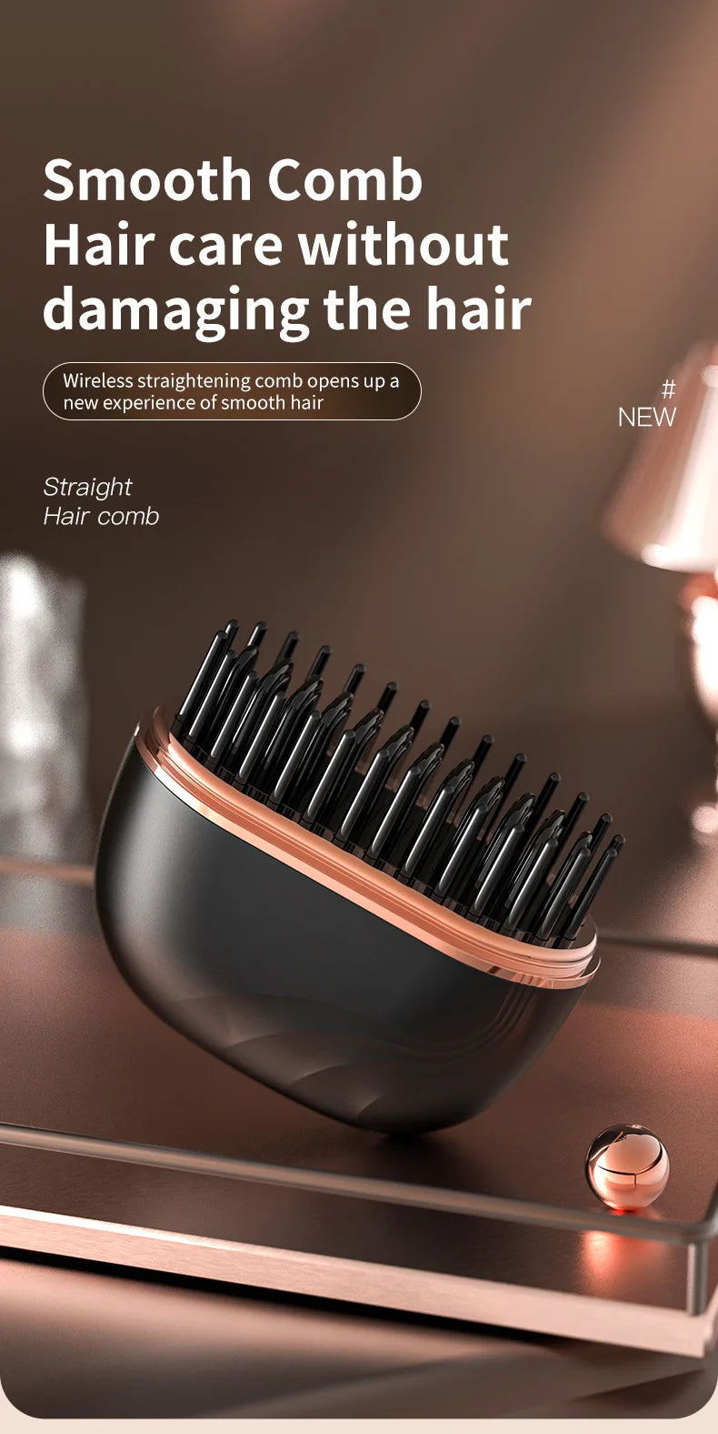 Hair Straightening Comb Portable