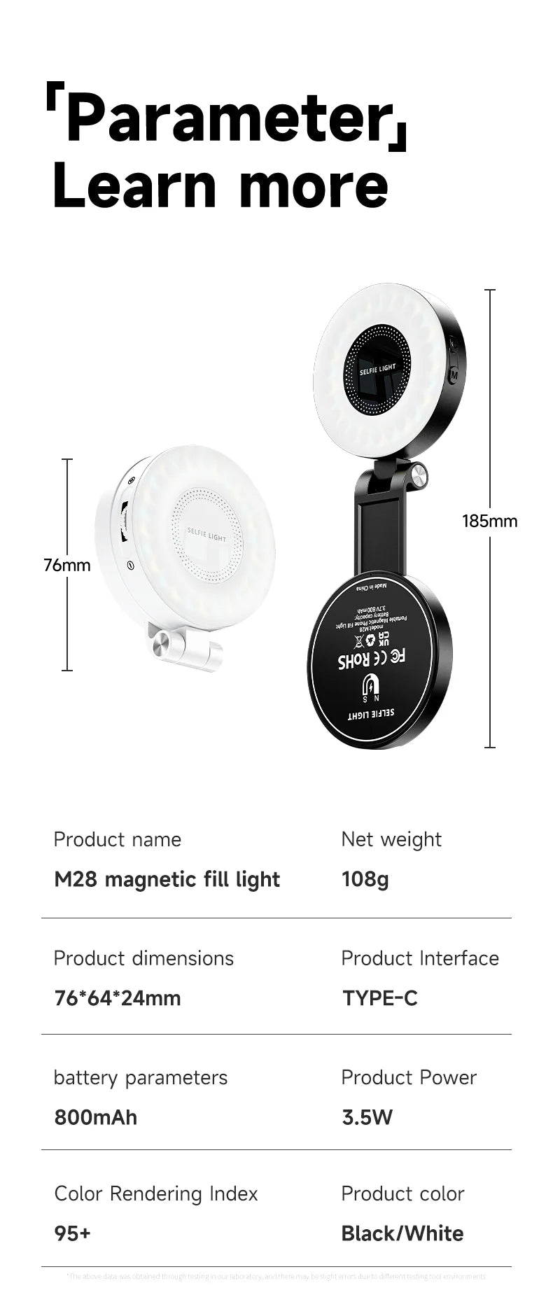 3-in-1 Magnetic LED Selfie Light Phone Holder Makeup Mirror for Magsafe
