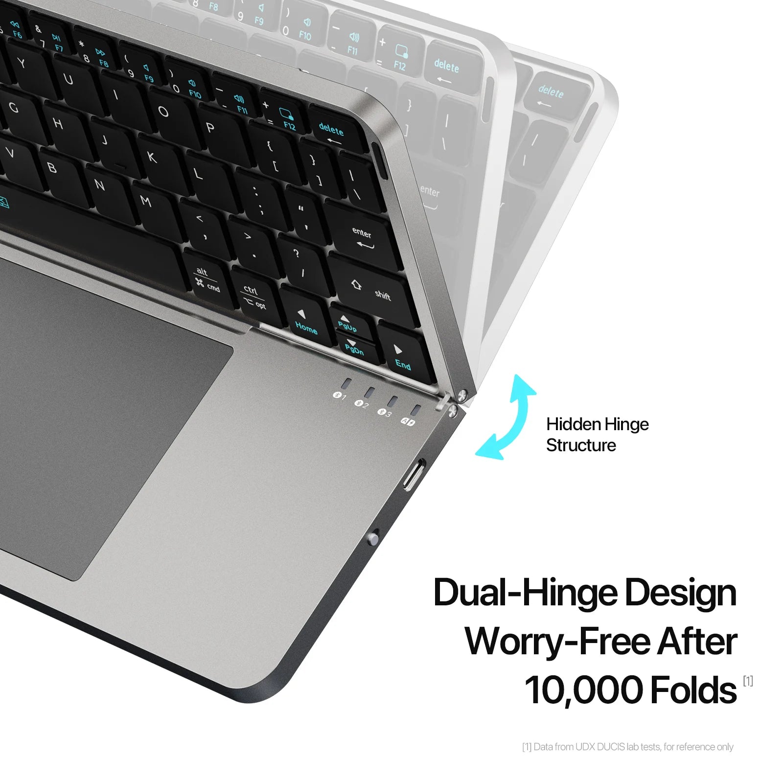 Foldable wireless Keyboard with Touchpad