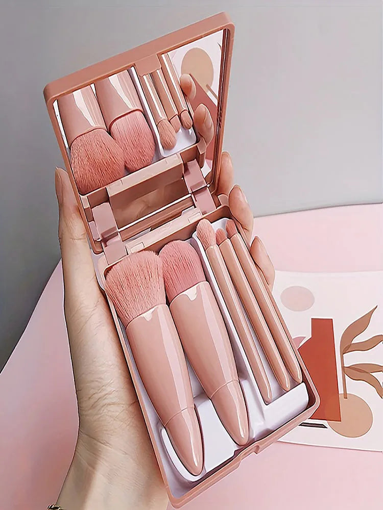 Makeup Brush Set With Mirror