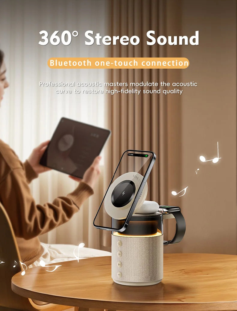 Magnetic Wireless Charging with Wireless Speaker